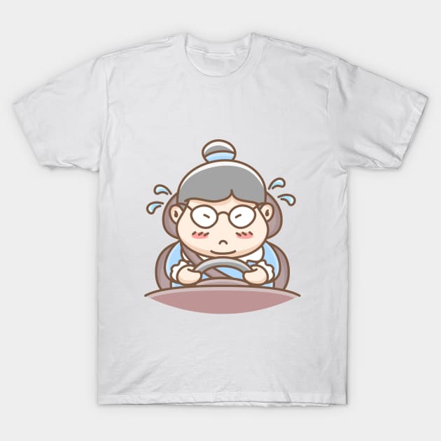 Grandma drive a car T-Shirt by EasyHandDrawn